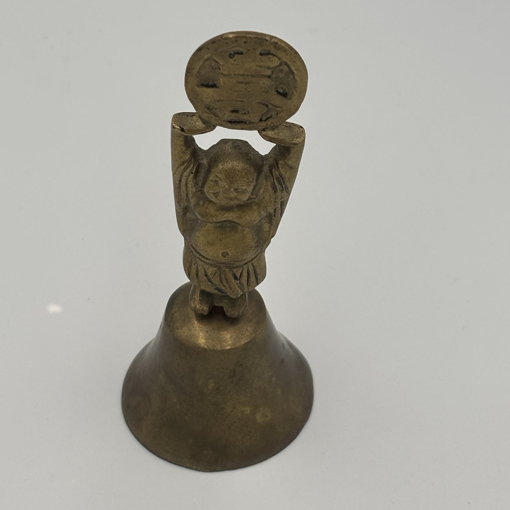 VINTAGE‎ BRASS BUDDHA BELL TRIUMPHANT BUDDA FIGURINE LUCKY BELL - Picture 5 of 12